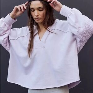 New Free People Spin Hooded Pullover Sweatshirt in Lilac Size Medium